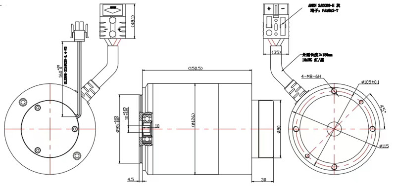 登高車電機(jī)外形尺寸圖