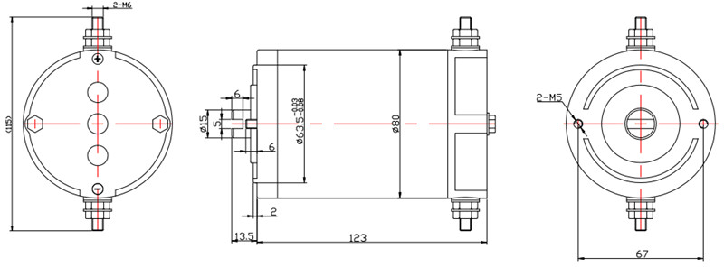 電動叉車電機(jī)外形尺寸圖